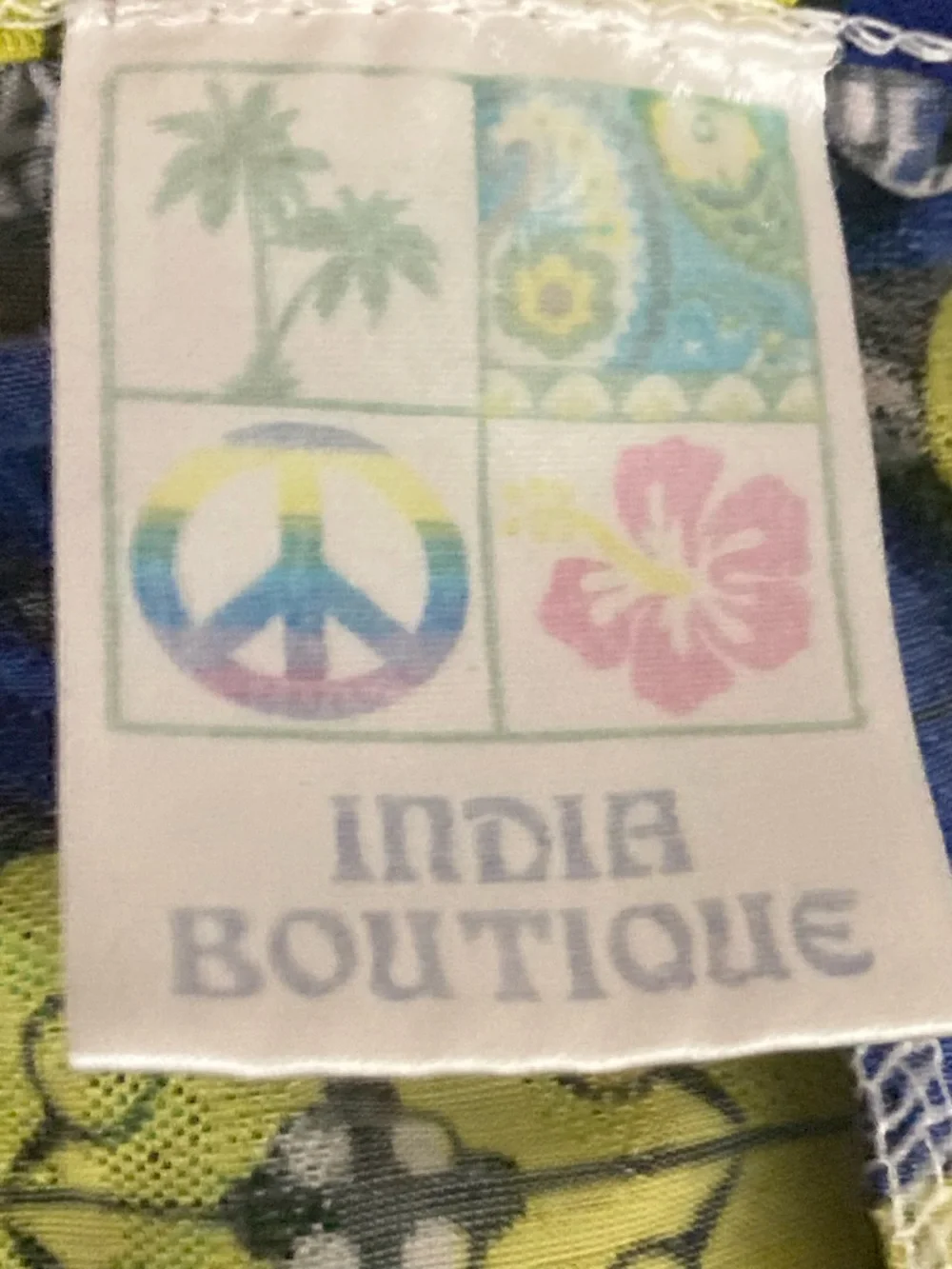 ๐ Sz OS India Boutique Navy and Yellow Floral Maxi Slip Dress - Picture 6 of 7